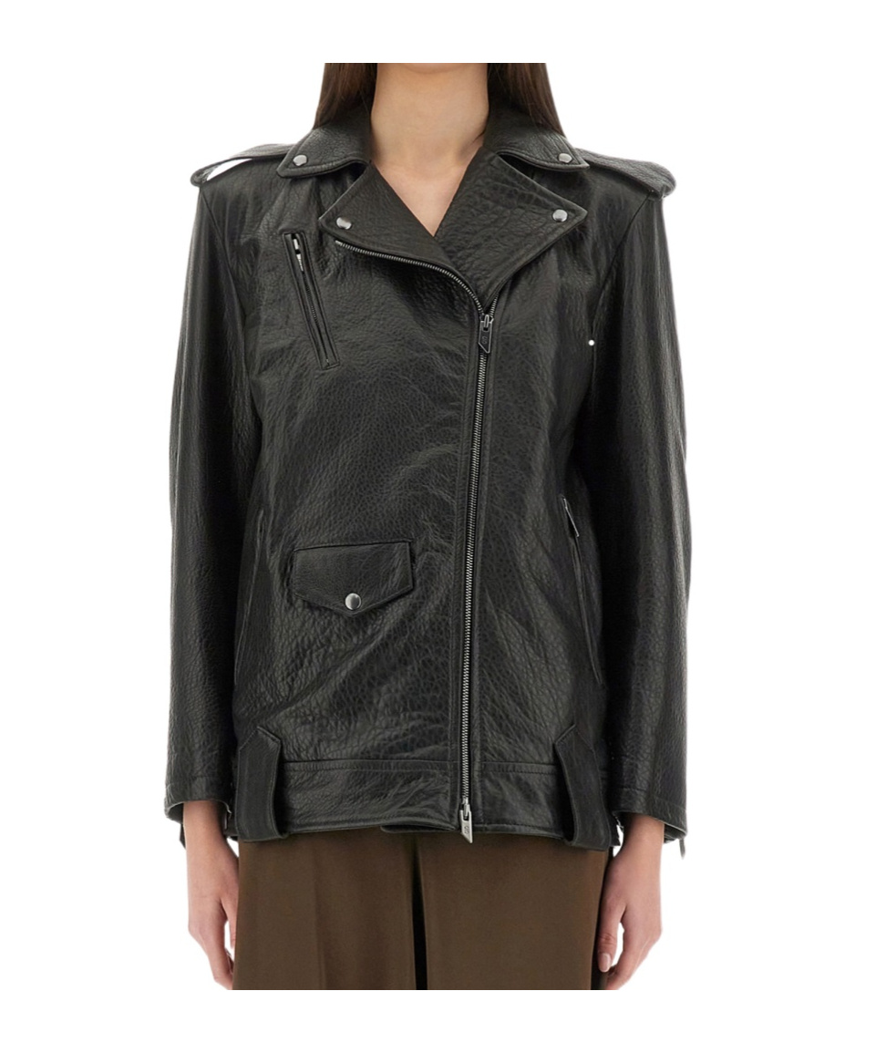 Salvatore Santoro Classic Biker Jacket With Zip Closure In Black