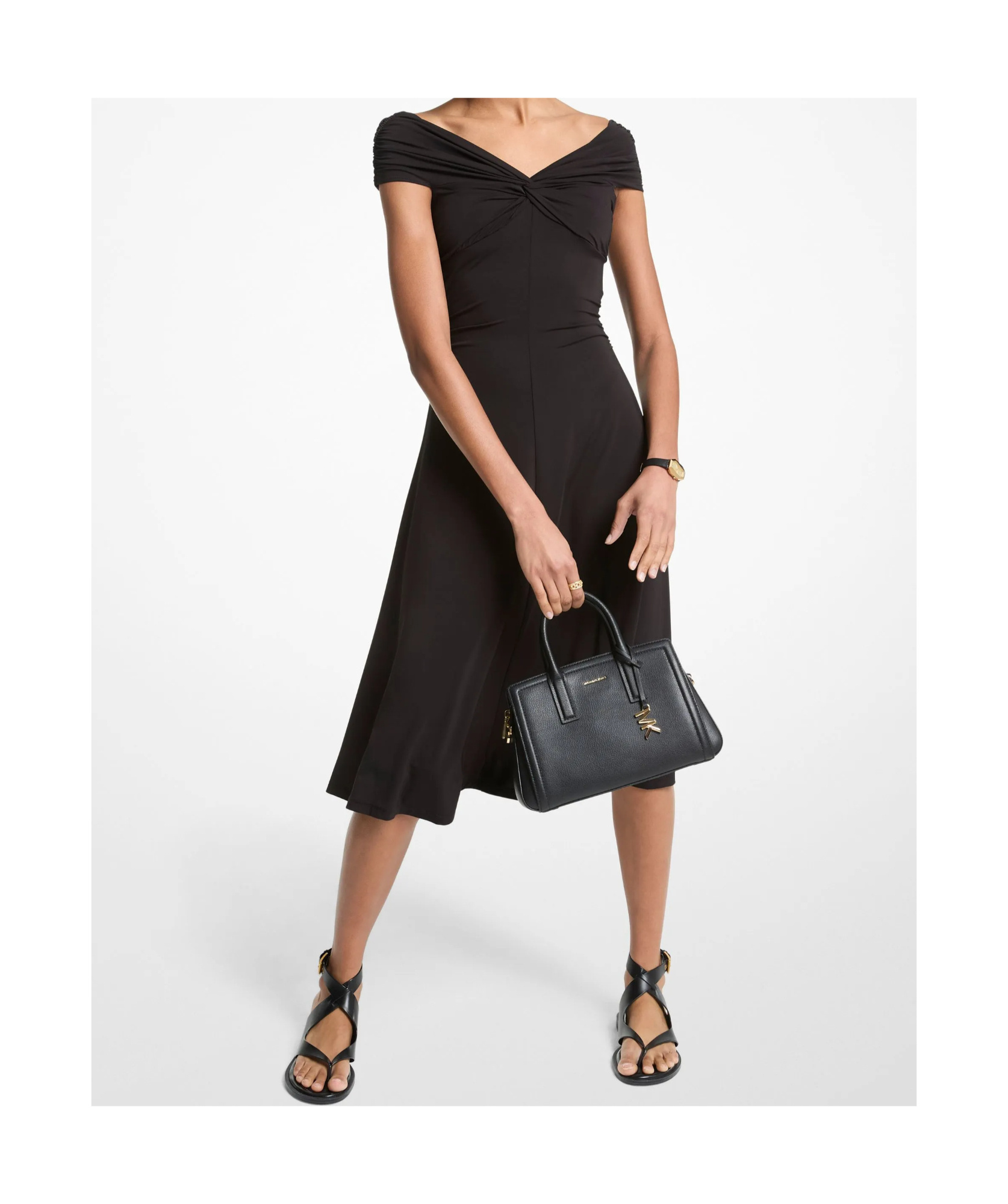 Michael Michael Kors V-neck Off-shoulder Dress