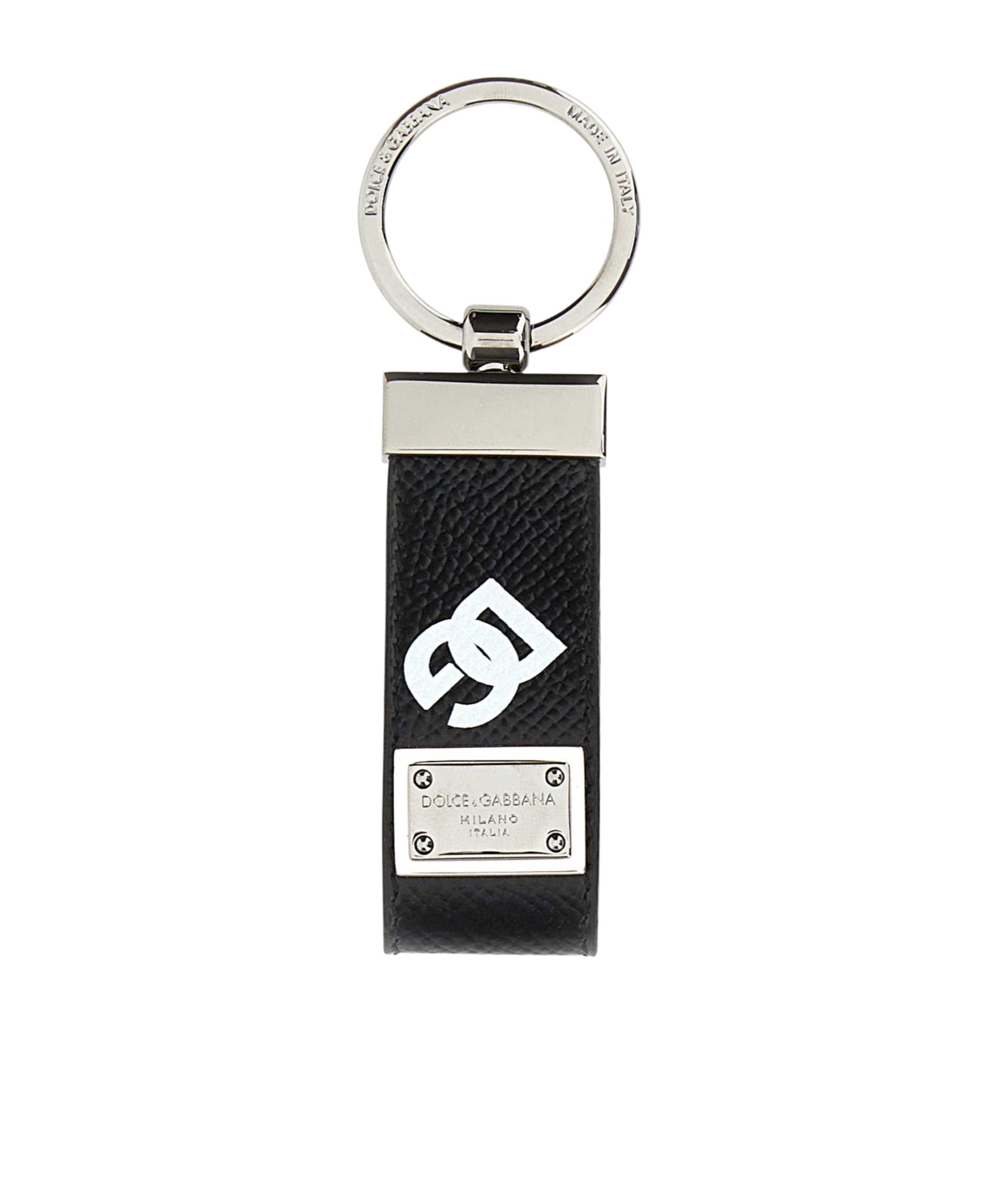 Dolce & Gabbana Logo-print Leather Keychain In Black