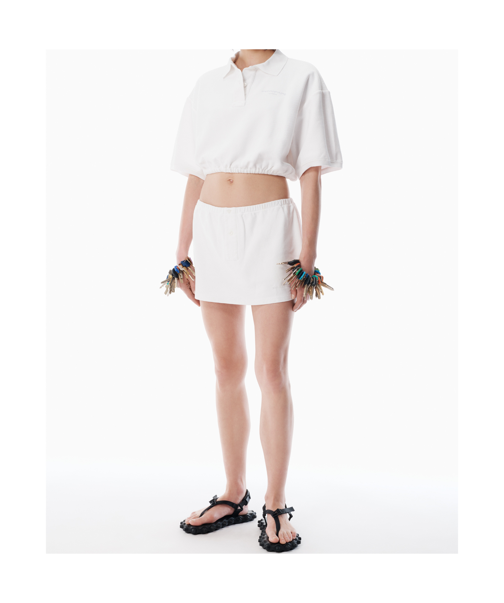 Alexander Wang White Deconstructed Miniskort In White
