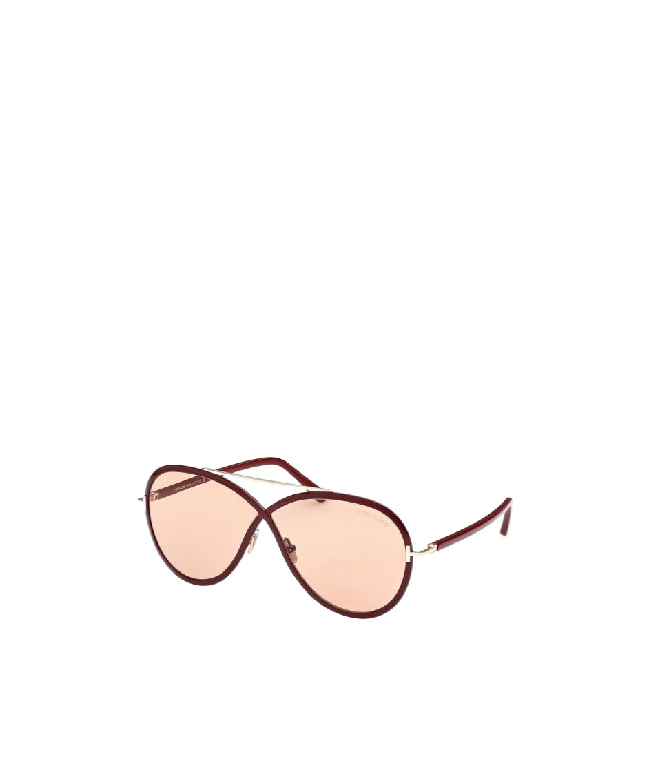 Tom Ford Rickie Twist Acetate Aviator Sunglasses In Burgundy