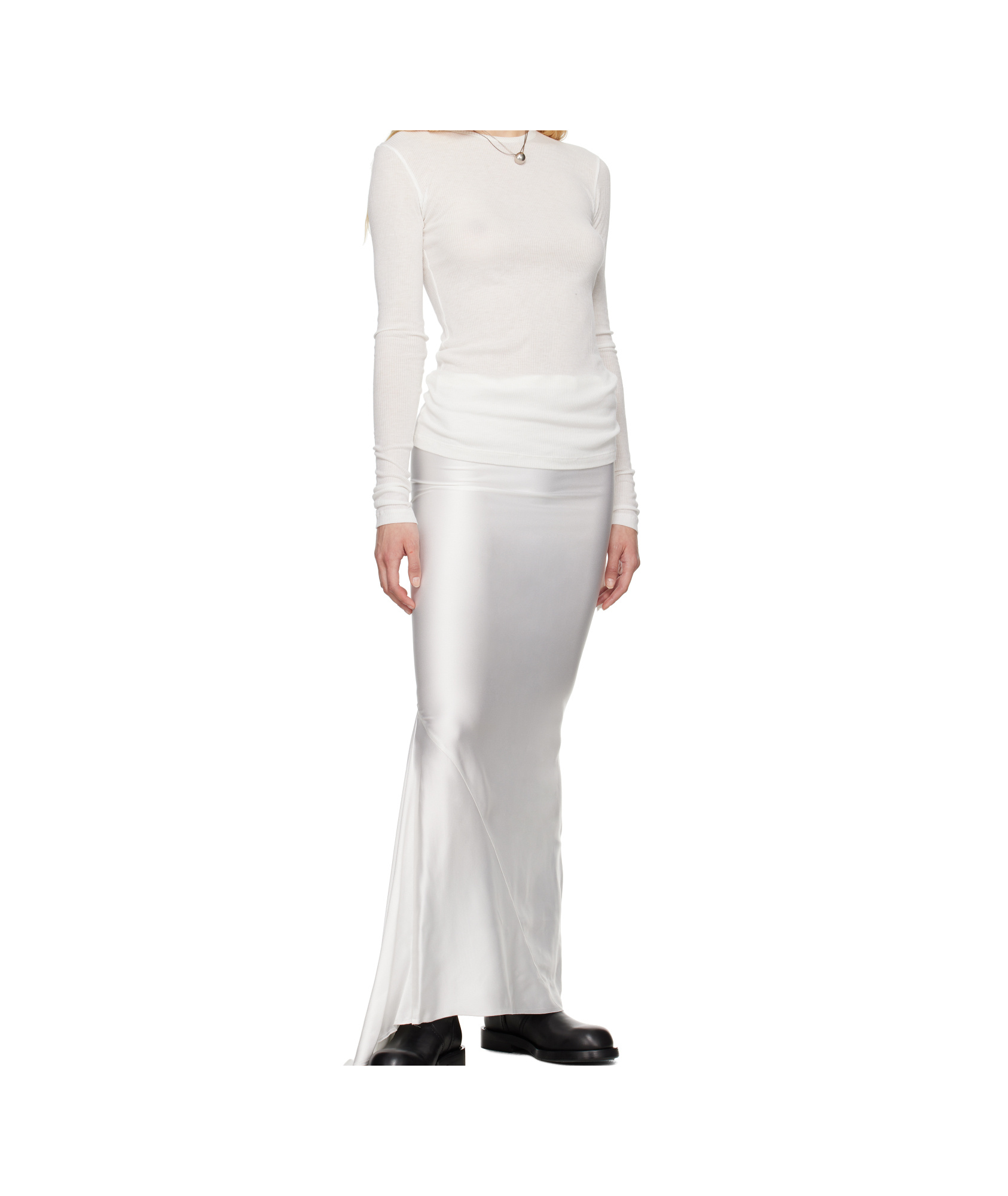 Ann Demeulemeester White Eveline Long Bias Maxi Skirt In White