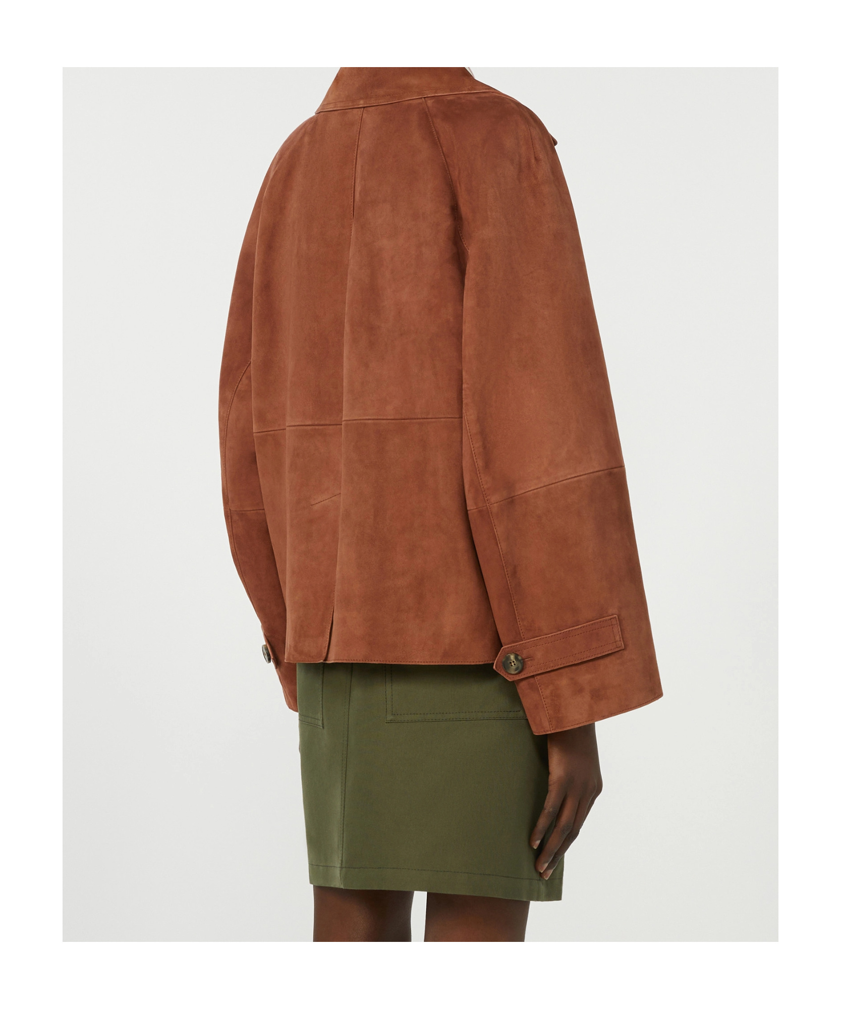 Max Mara Double-breasted Suede Jacket In Multi