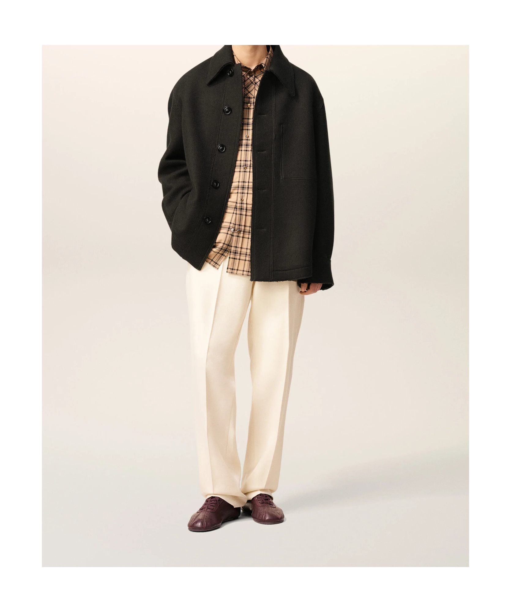 Ami Alexandre Mattiussi Wool Jacket With Long Sleeves And Buttoned Cuffs In Black