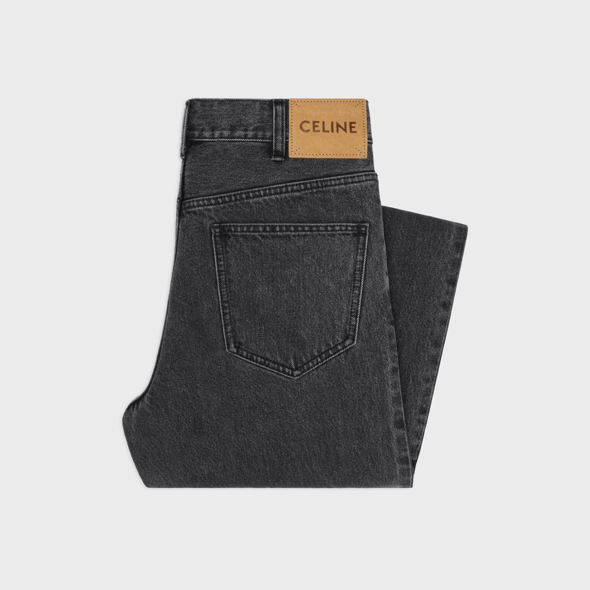 Celine Jolene Jeans In Charcoal Wash Denim In Black