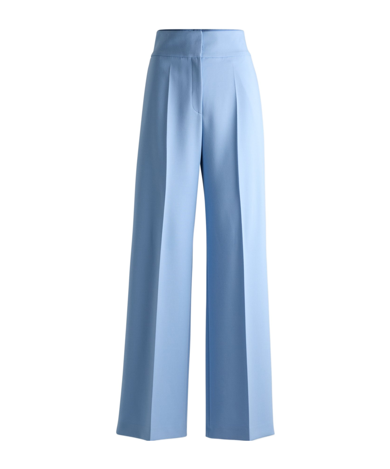 Hugo Boss High-waisted Flared Trousers In Light Blue