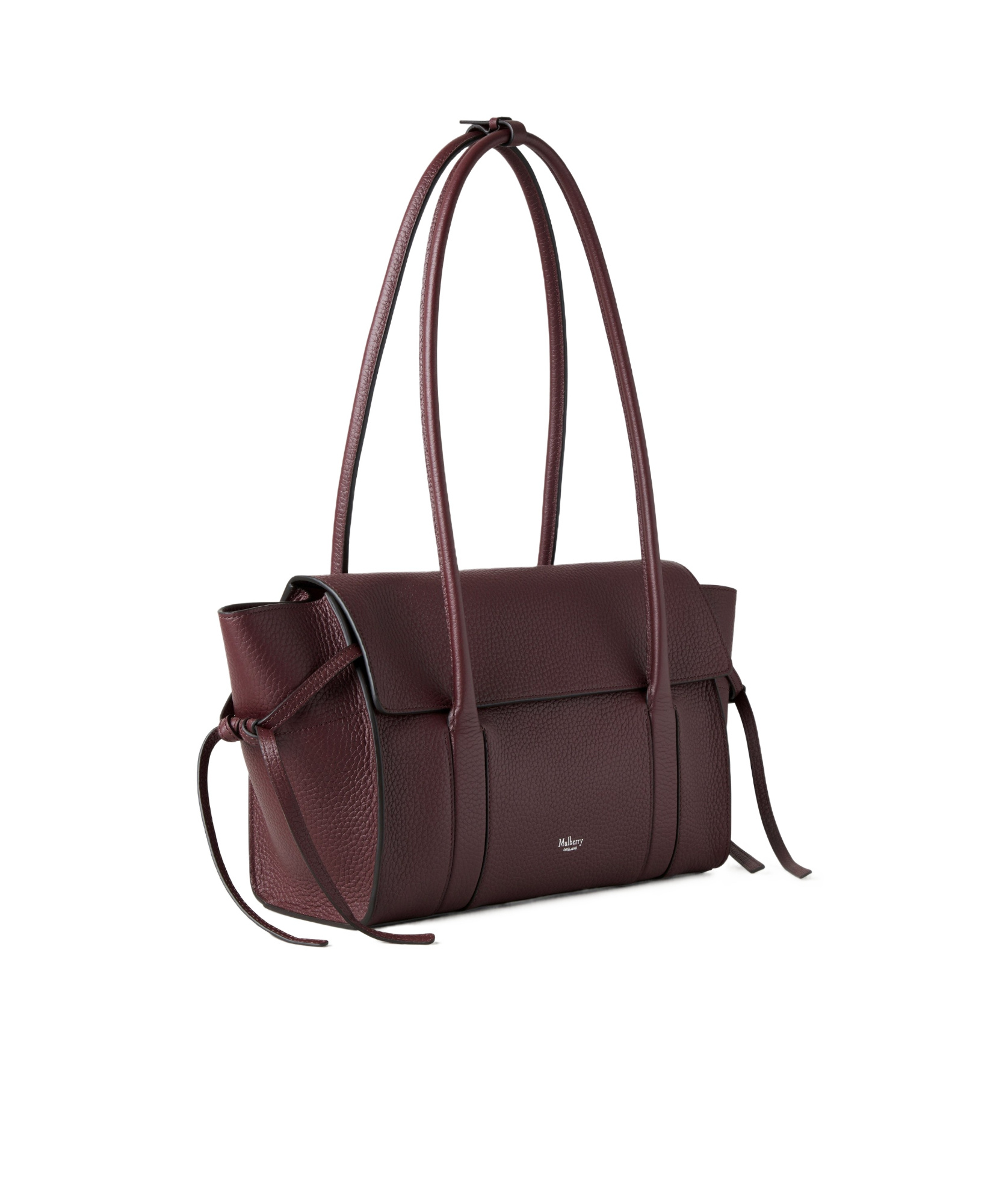 Mulberry 'small Bayswater' Bordeaux Shoulder Bag With Laminated Logo In Burgundy