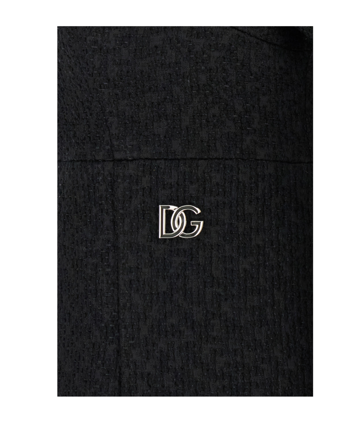 Dolce & Gabbana Midi Black Dress With Dg Detail In Black