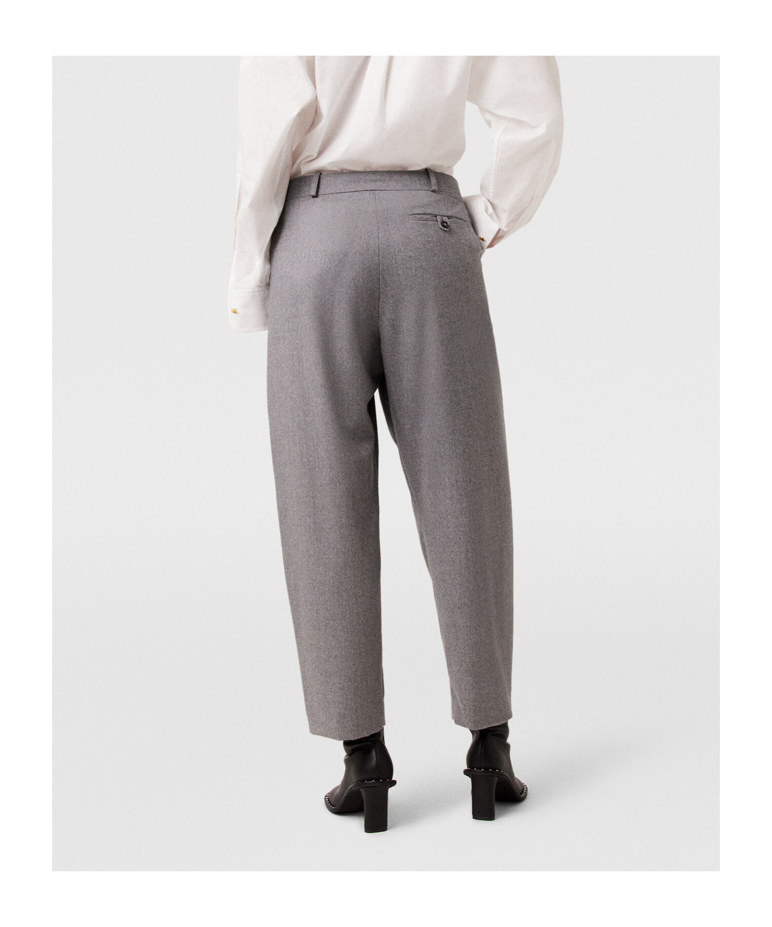 Stella Mccartney Pleated High-rise Wool Pants In Gray