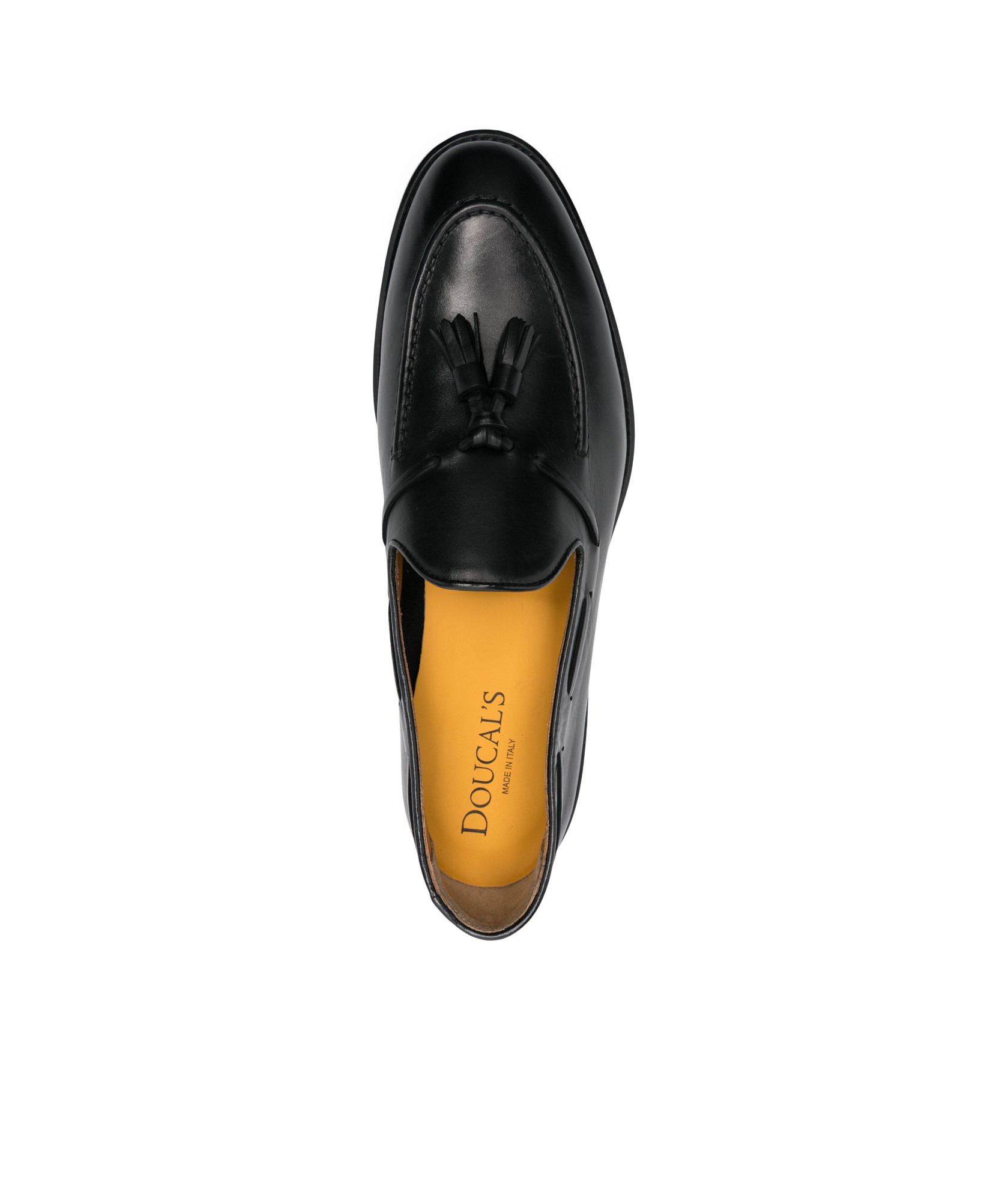 Doucal's Slip-on Loafers With Tassel Detail In Smooth Leather In Black