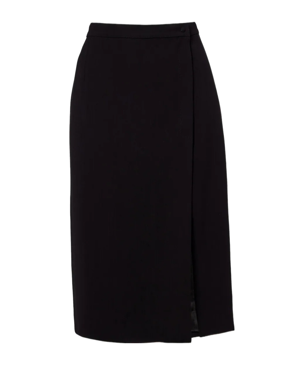 Mugler Slit Detail Midi Skirt In Black