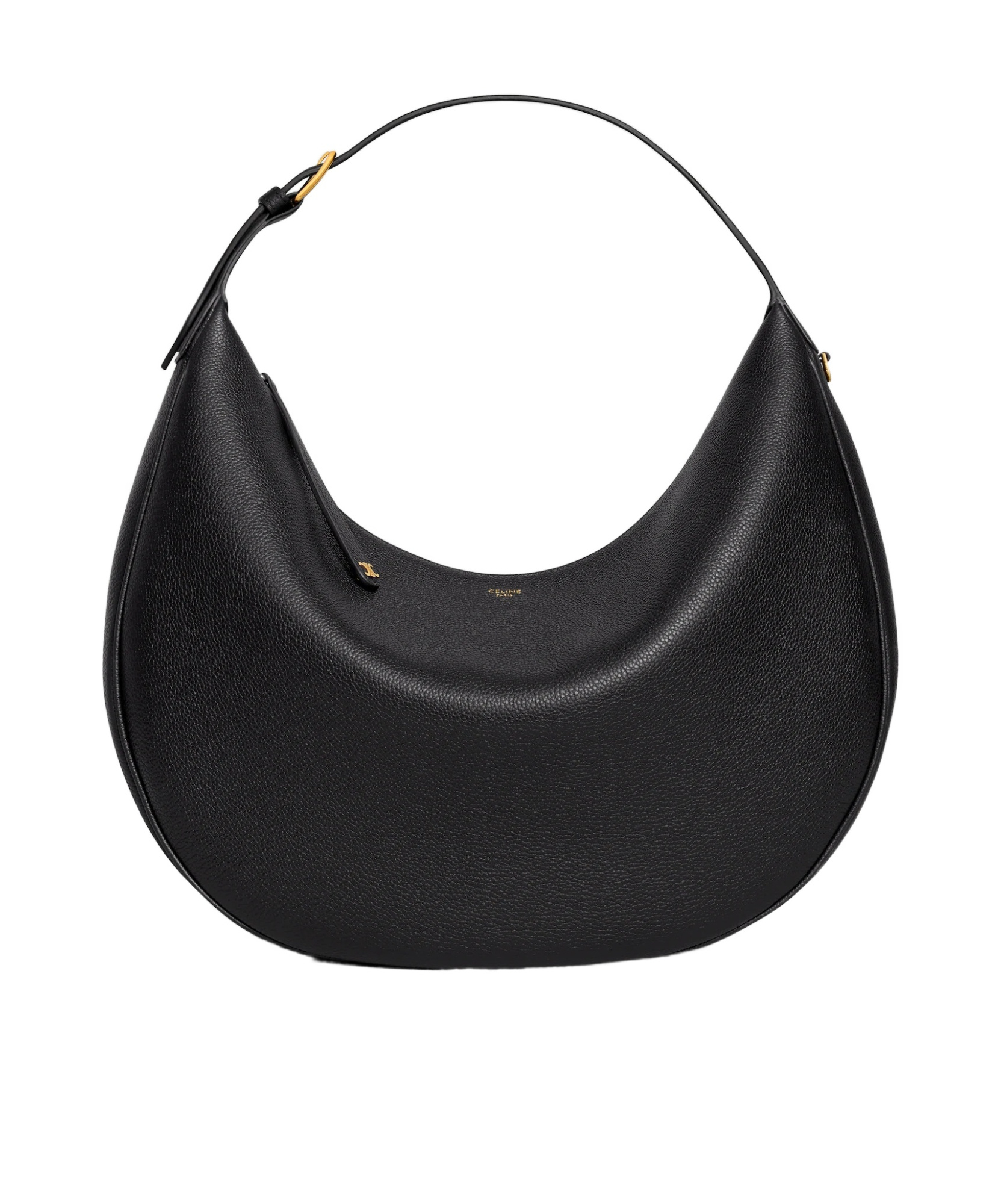 Celine Large  Lulu In Grained Calfskin In Black