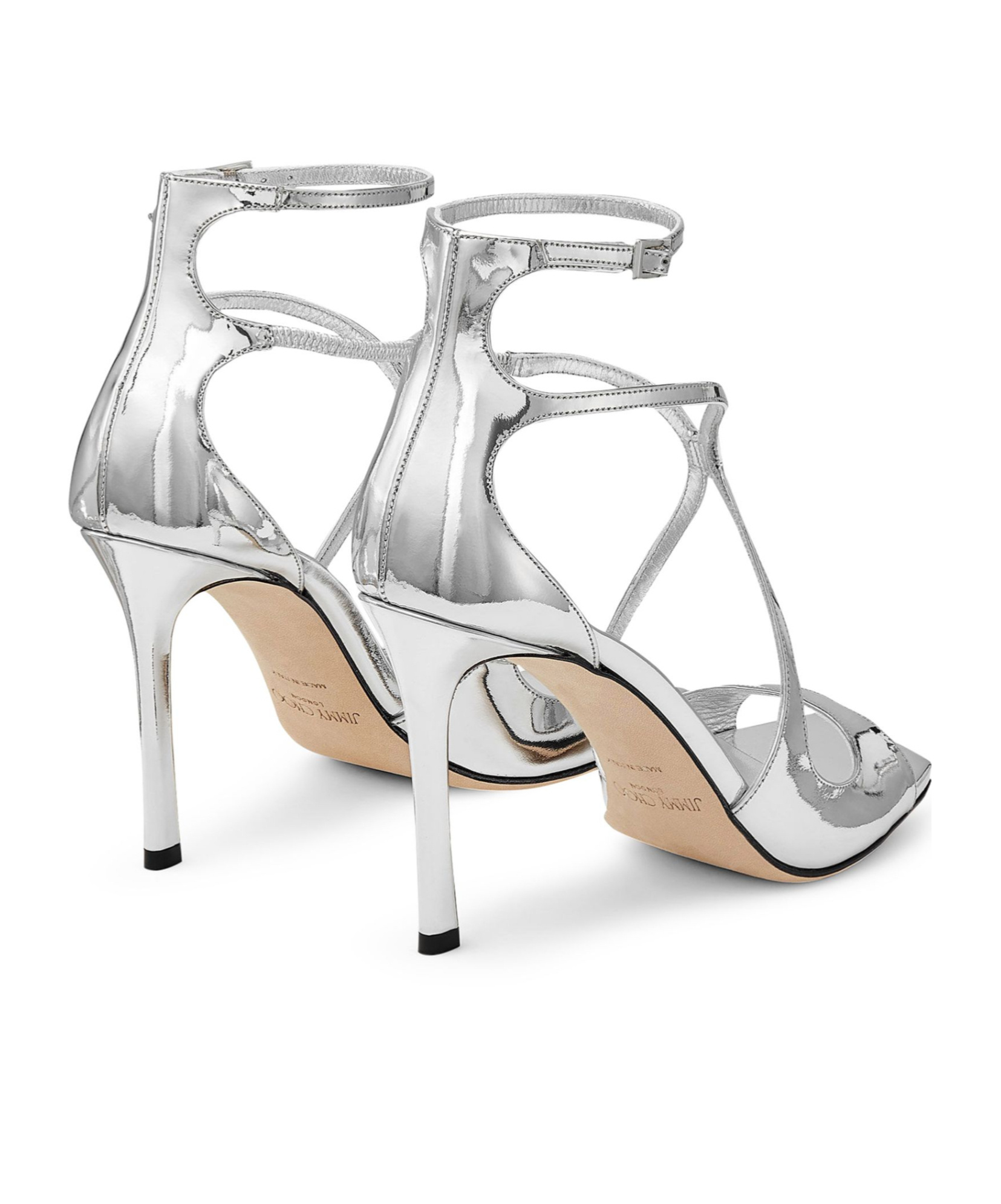 Jimmy Choo Lvr Exclusive 95mm Azia Leather Sandals In White
