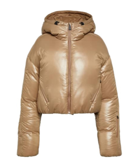 Aztech Mountain Daisy Cropped Down Jacket In Brown
