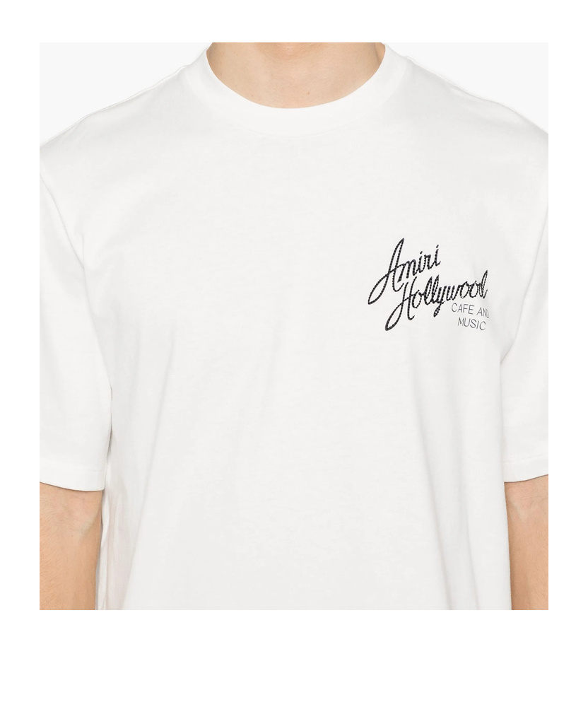 Amiri Open-necked Black Shirt In White