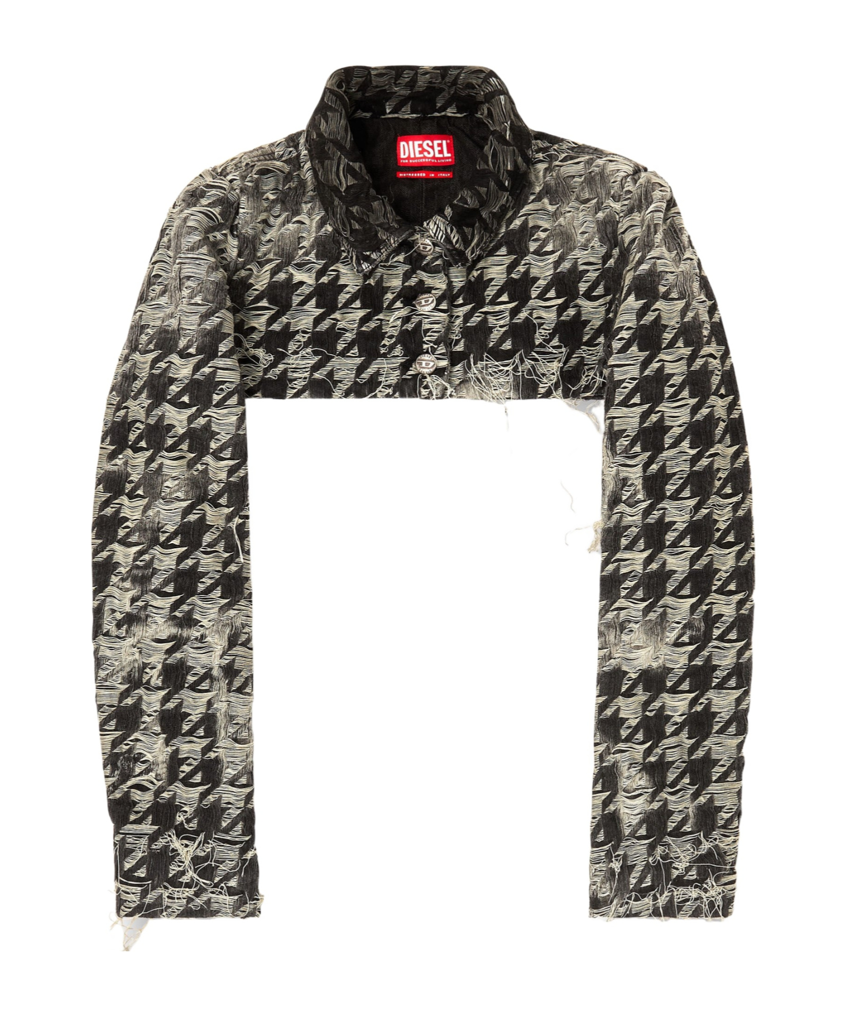 Diesel Shrug In Houndstooth-weave Denim In Multi
