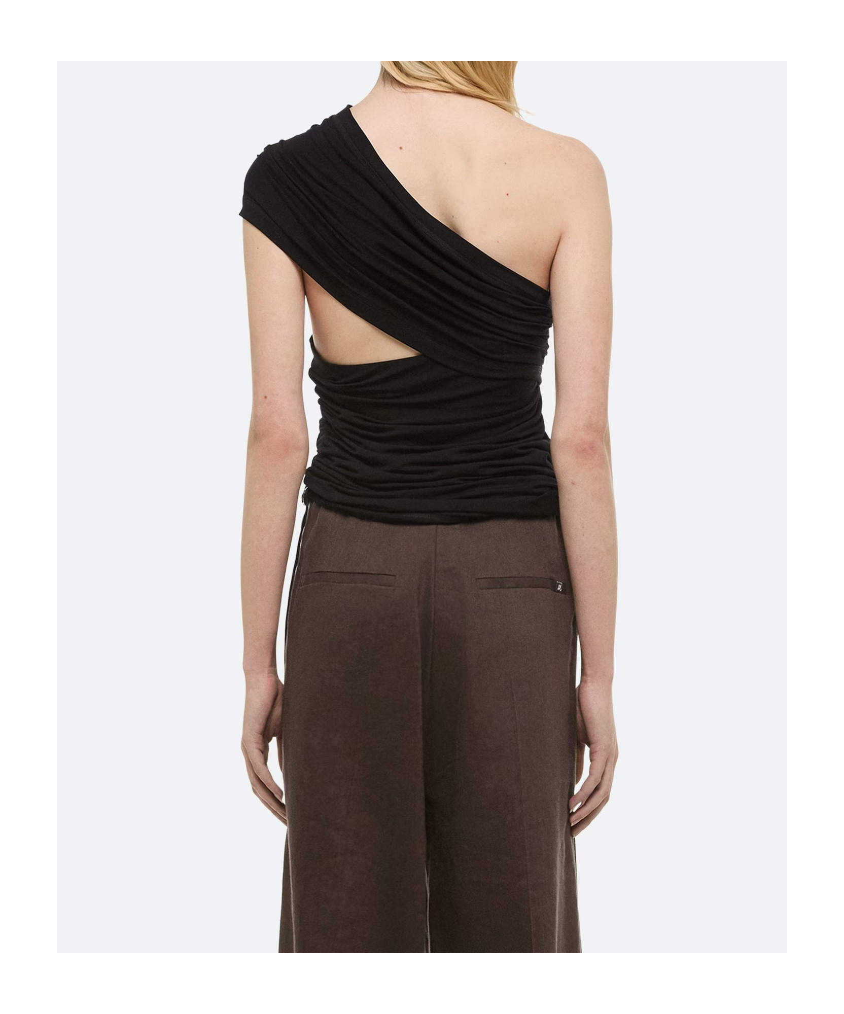 Helmut Lang Asymmetric Protect Top In Black