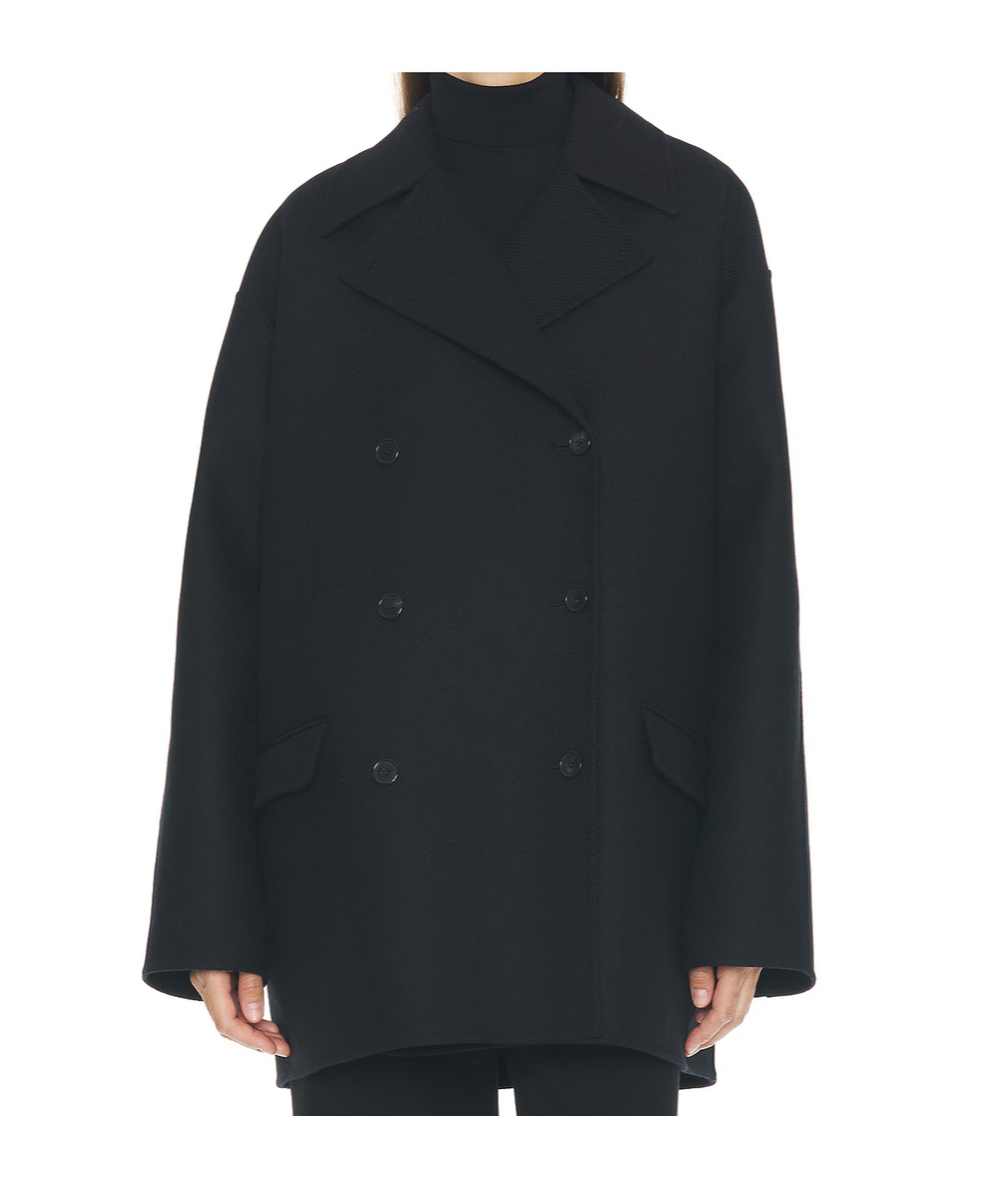 The Row Long-sleeved Coat In Black