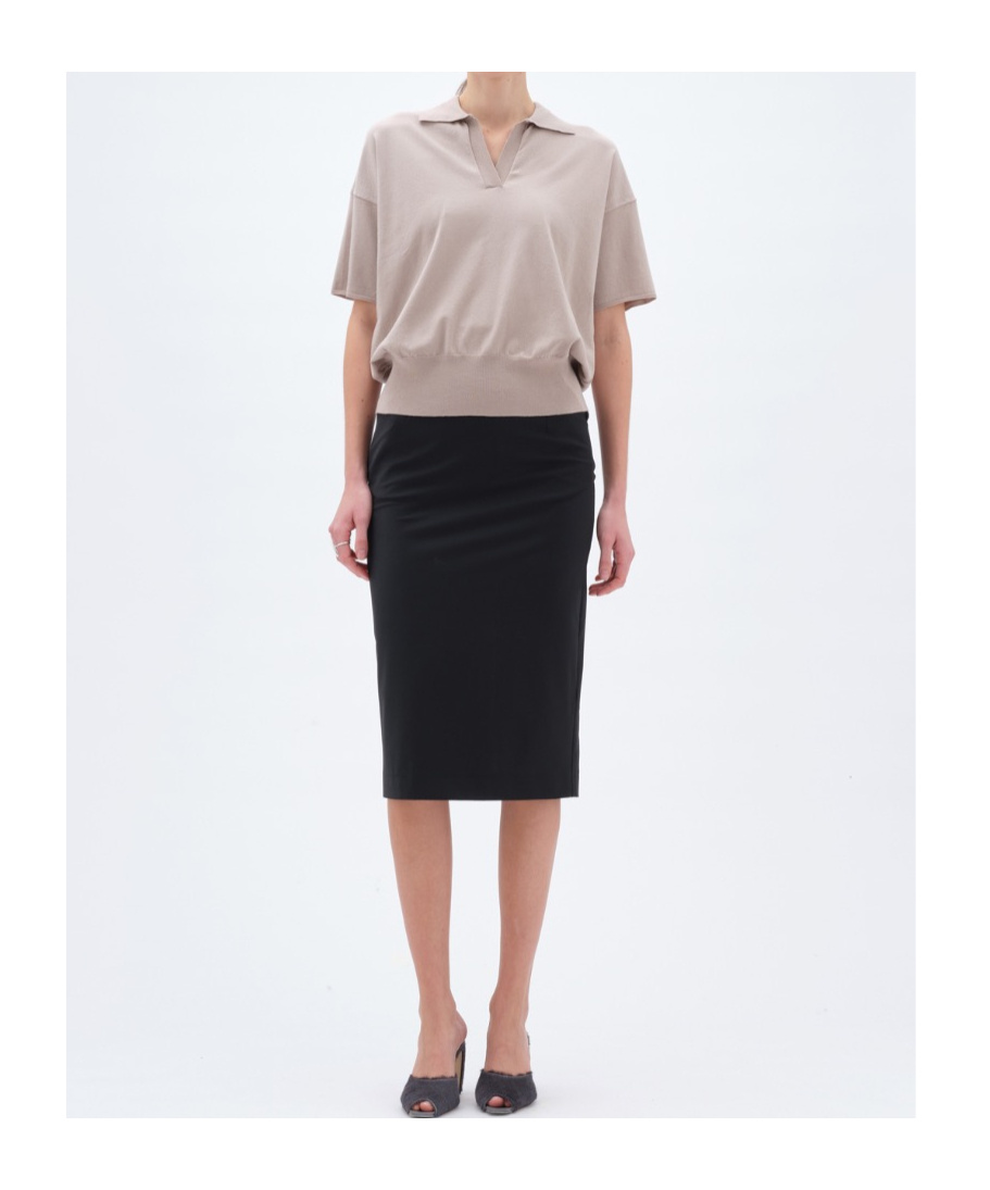 Remain Birger Christensen Short-sleeved Polo Sweater In Brown