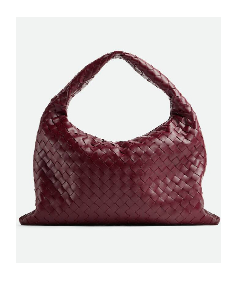 Bottega Veneta Leather Shoulder Bag With Intrecciato Motif In Red