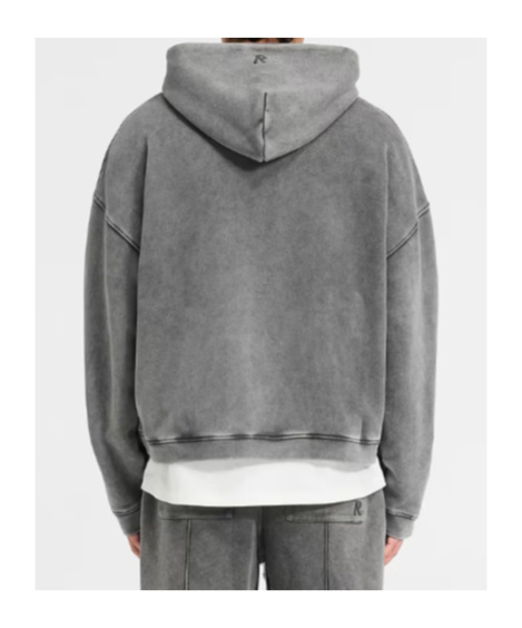 Represent Initial Boxy Zip Through Hoodie In Gray