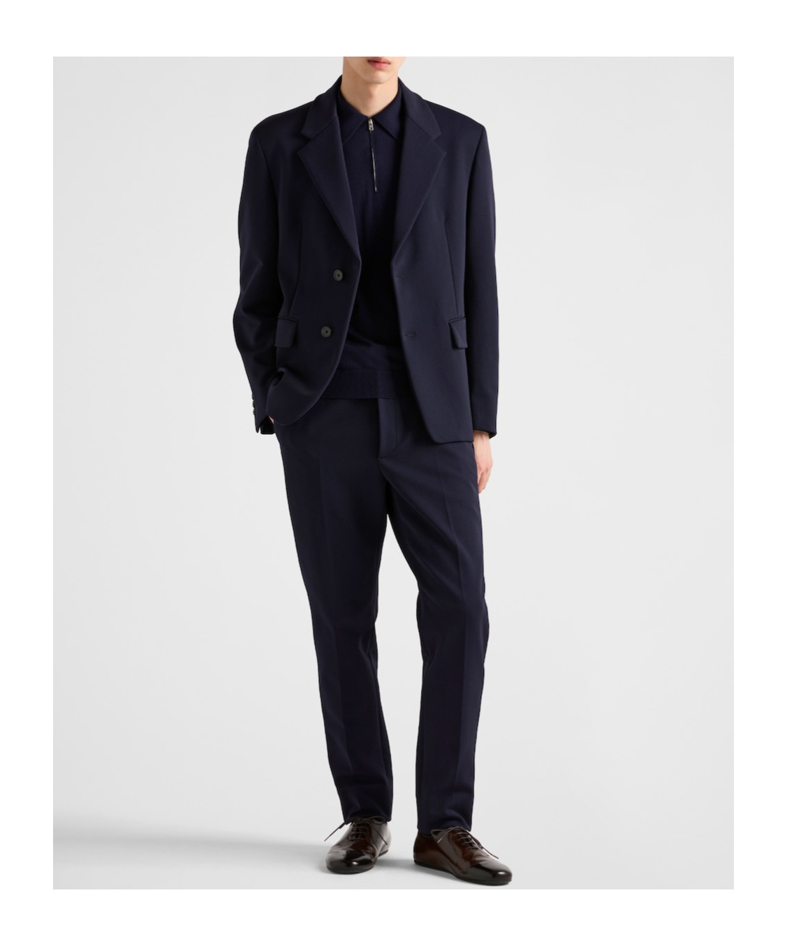 Prada Polo-neck Sweater In Blue