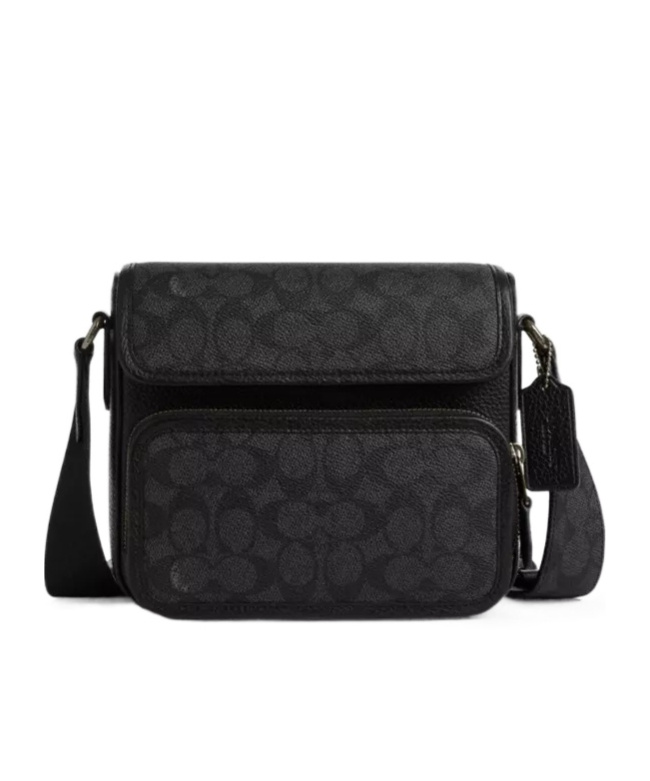 Coach Sullivan's Signature Canvas Clamshell Crossbody Bag In Black