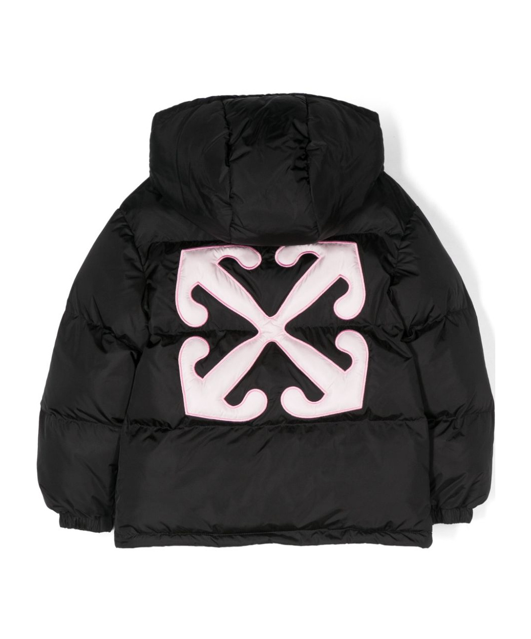 Off-white Logo-patch Padded Jacket In Black