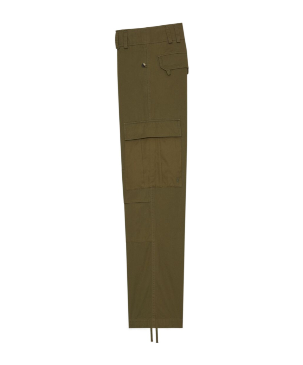 Saint Laurent Cassandre Cotton Cargo Trousers In Green