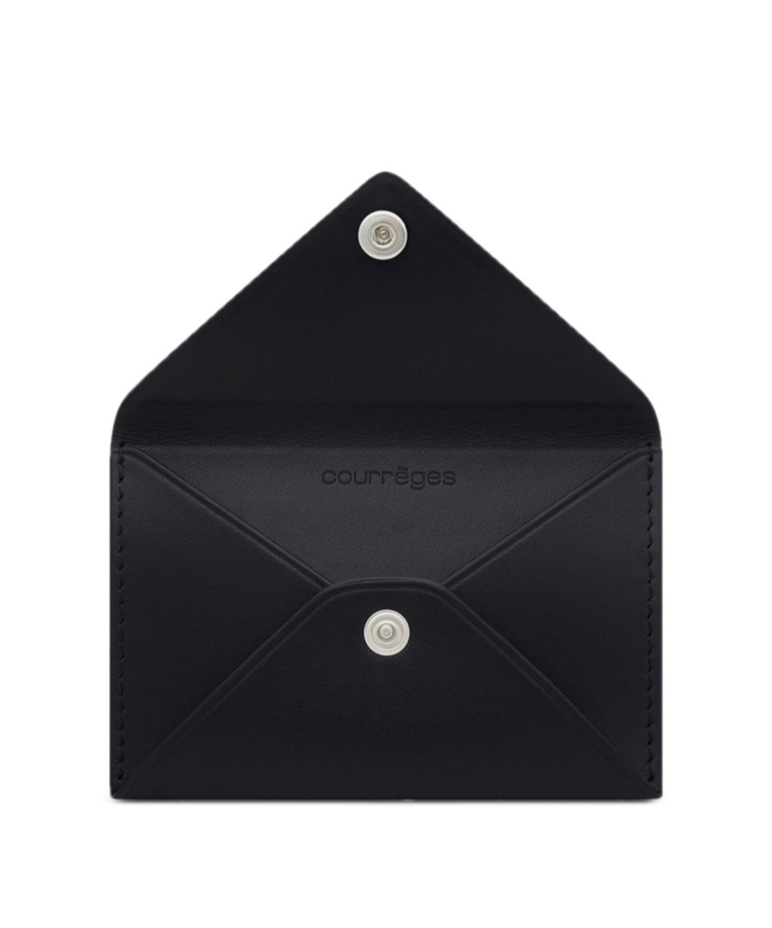 Courrèges Leather Card Holder In Black