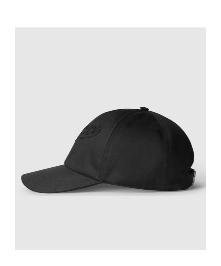 Gucci Logo-embroidered Cotton Baseball Cap In Black