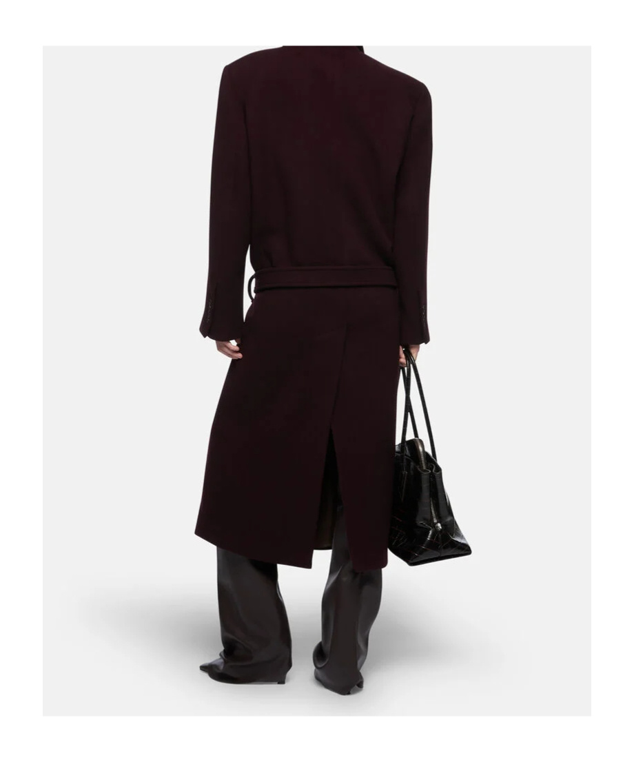 Attico Burgundy Long Coat In Burgundy