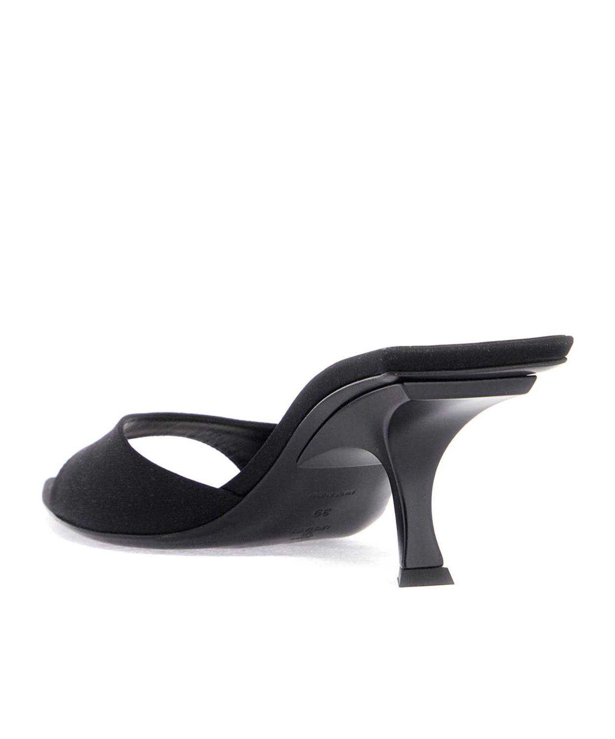 Attico Kitten Heel Open Toe Single Strap Mules In Black