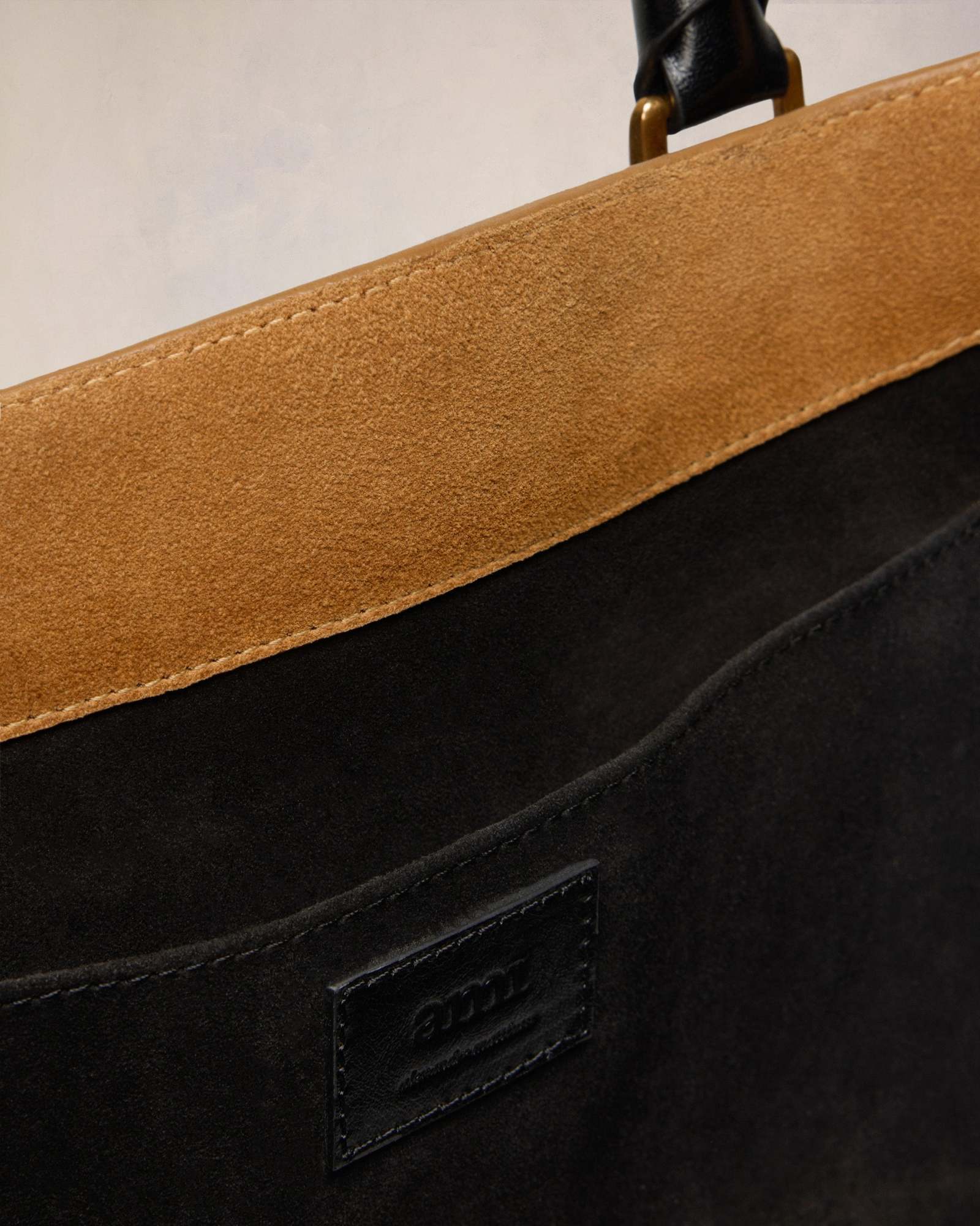 Ami Alexandre Mattiussi Paris Paris North South Tote Bag Brown In Brown