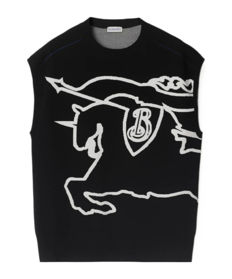 Burberry Ekd Cotton Blend Vest In Black