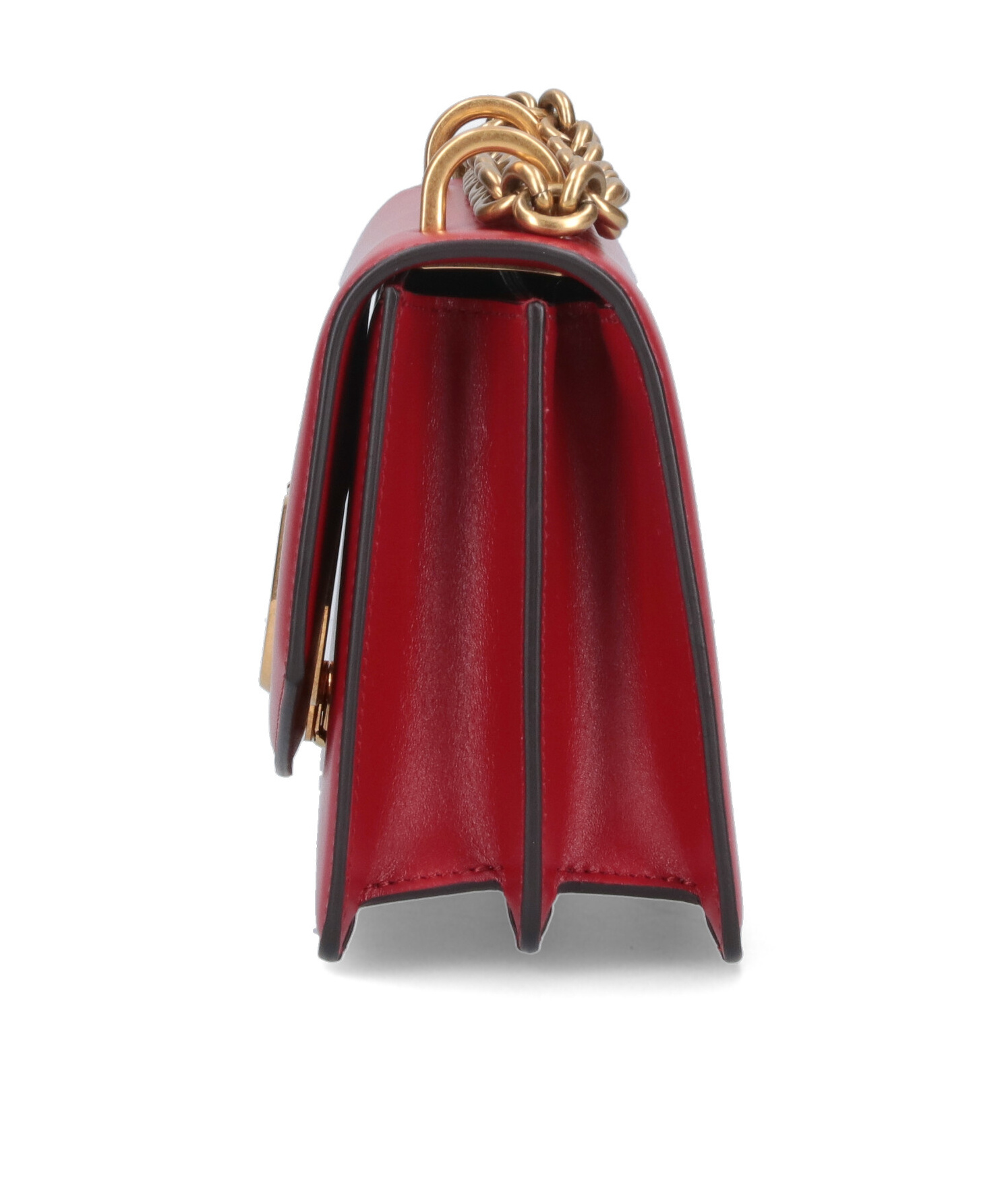 Valentino Garavani Vain Vlogo Leather Shoulder Bag In Red