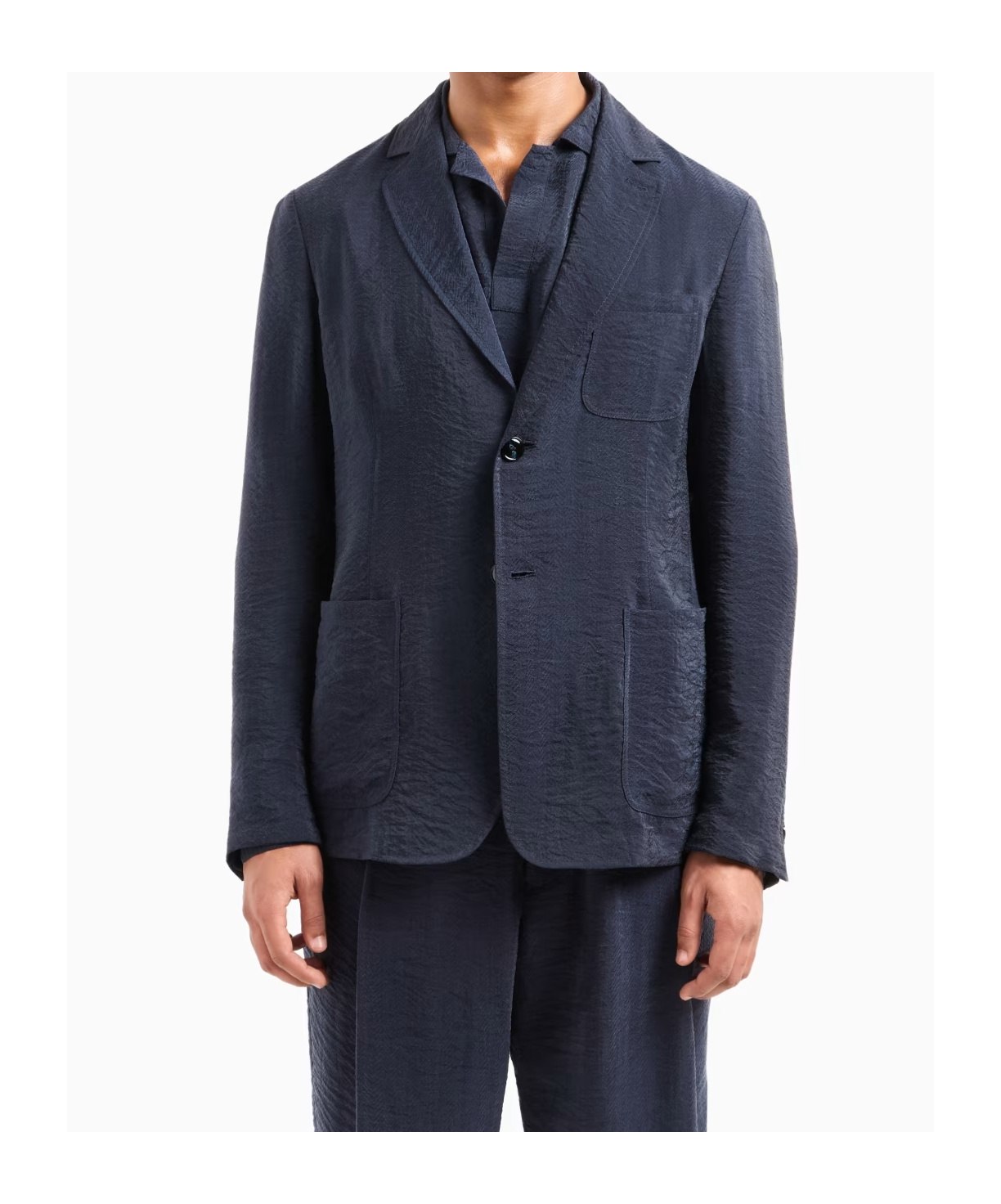 Giorgio Armani Single-breasted Jacket In Jacquard Cupro