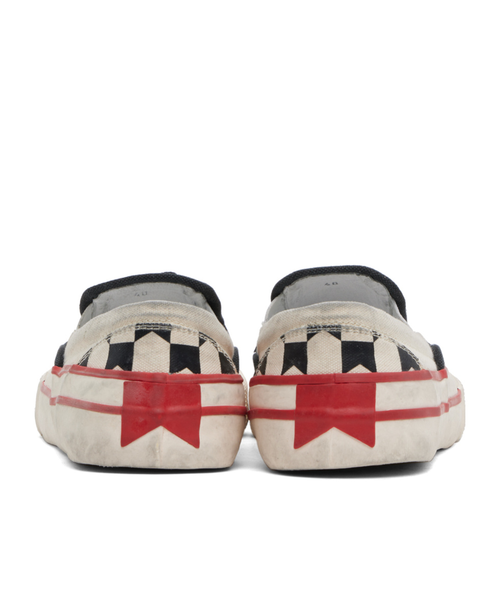 RHUDE CHECK FLAT SNEAKERS 