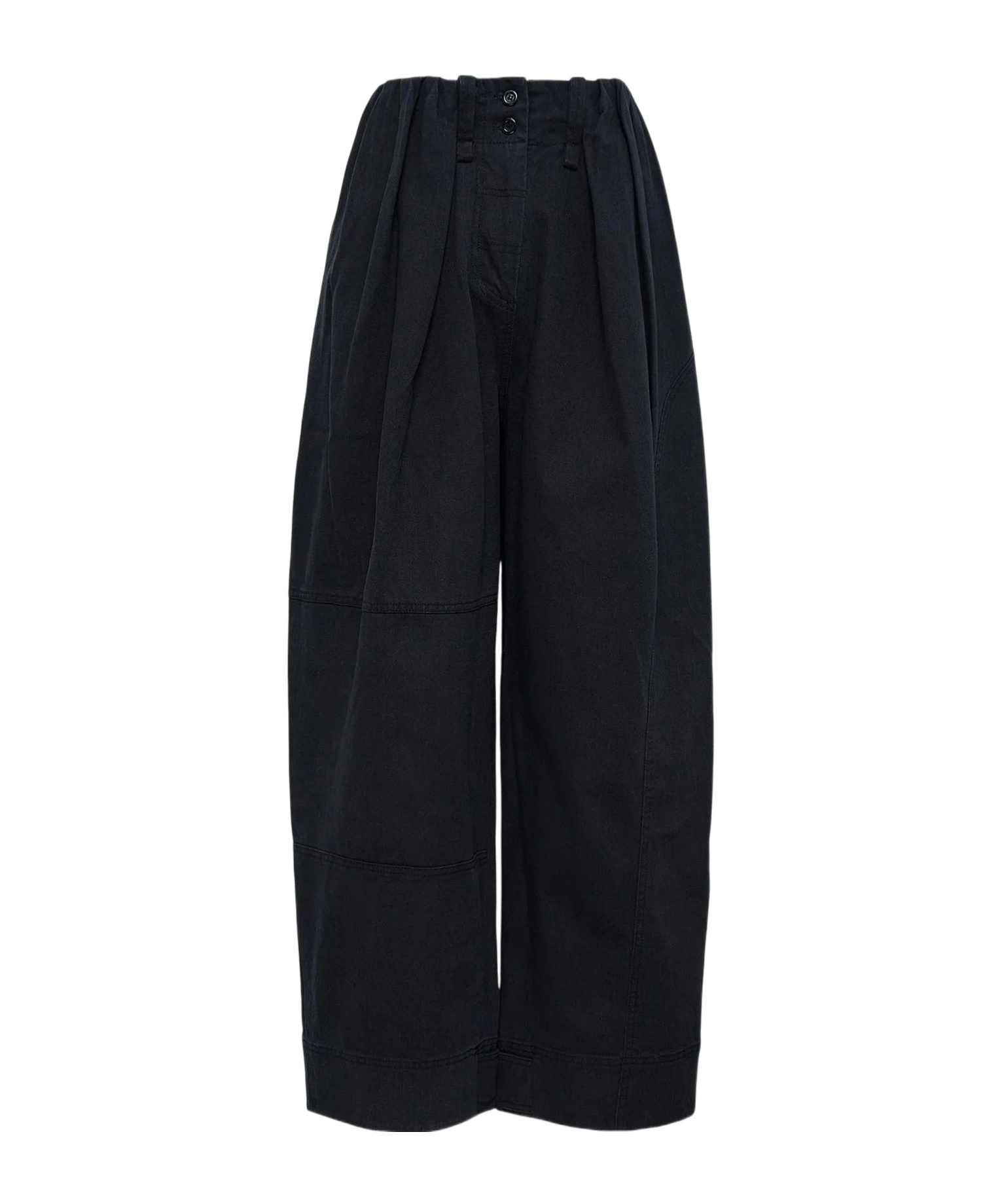 Open Yy Full Gather Trousers In Black