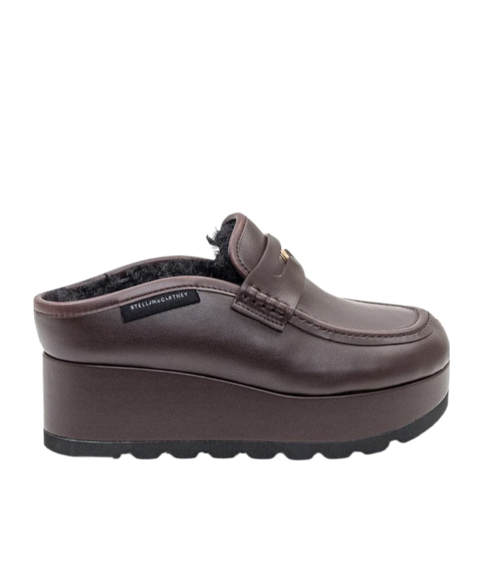 Stella Mccartney Elyse Alter Mat Platform Mules In Brown