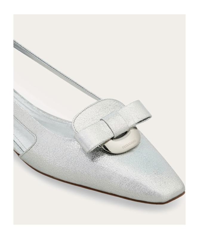 Ferragamo Woman Ballet Flats White Size 7.5 Lambskin In White