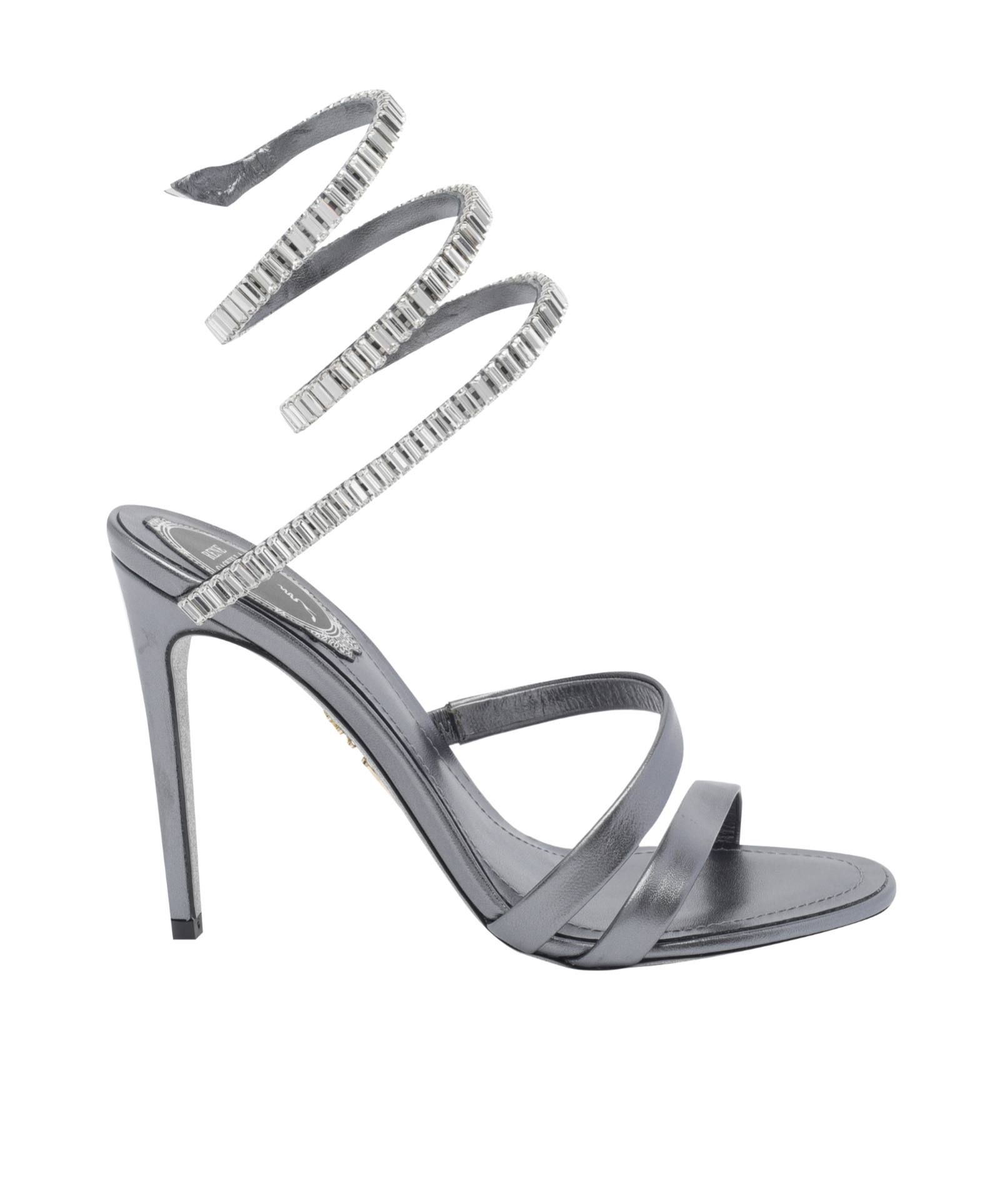 René Caovilla Round-toe High-heeled Sandals In Gray