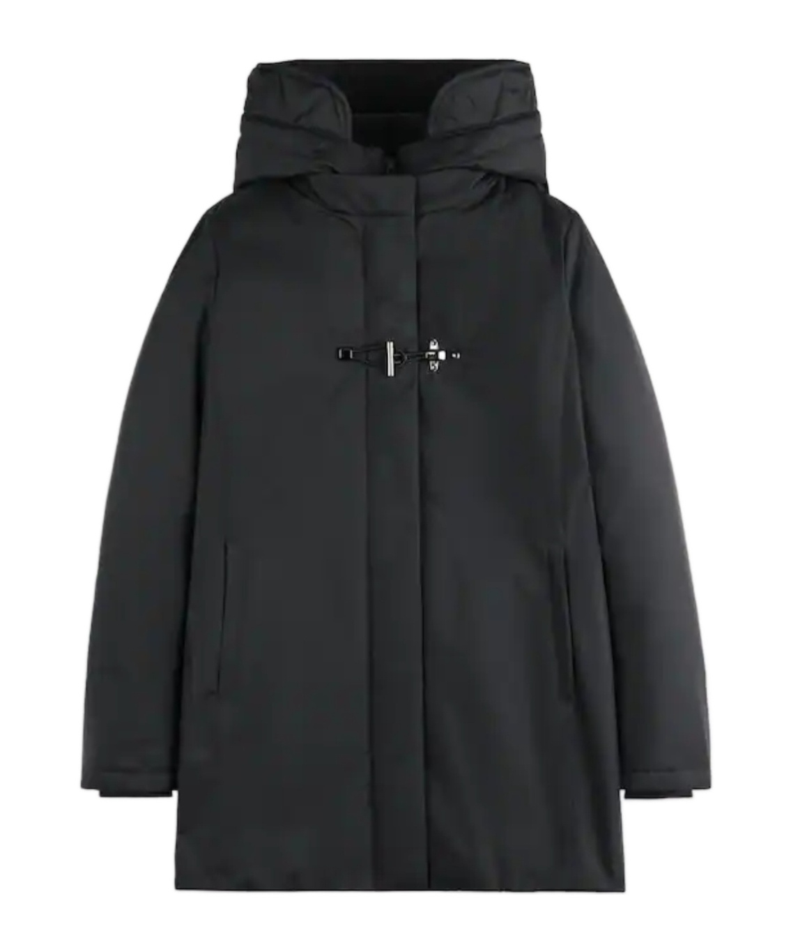 Fay Toggle Coat In Technical Gabardine In Black
