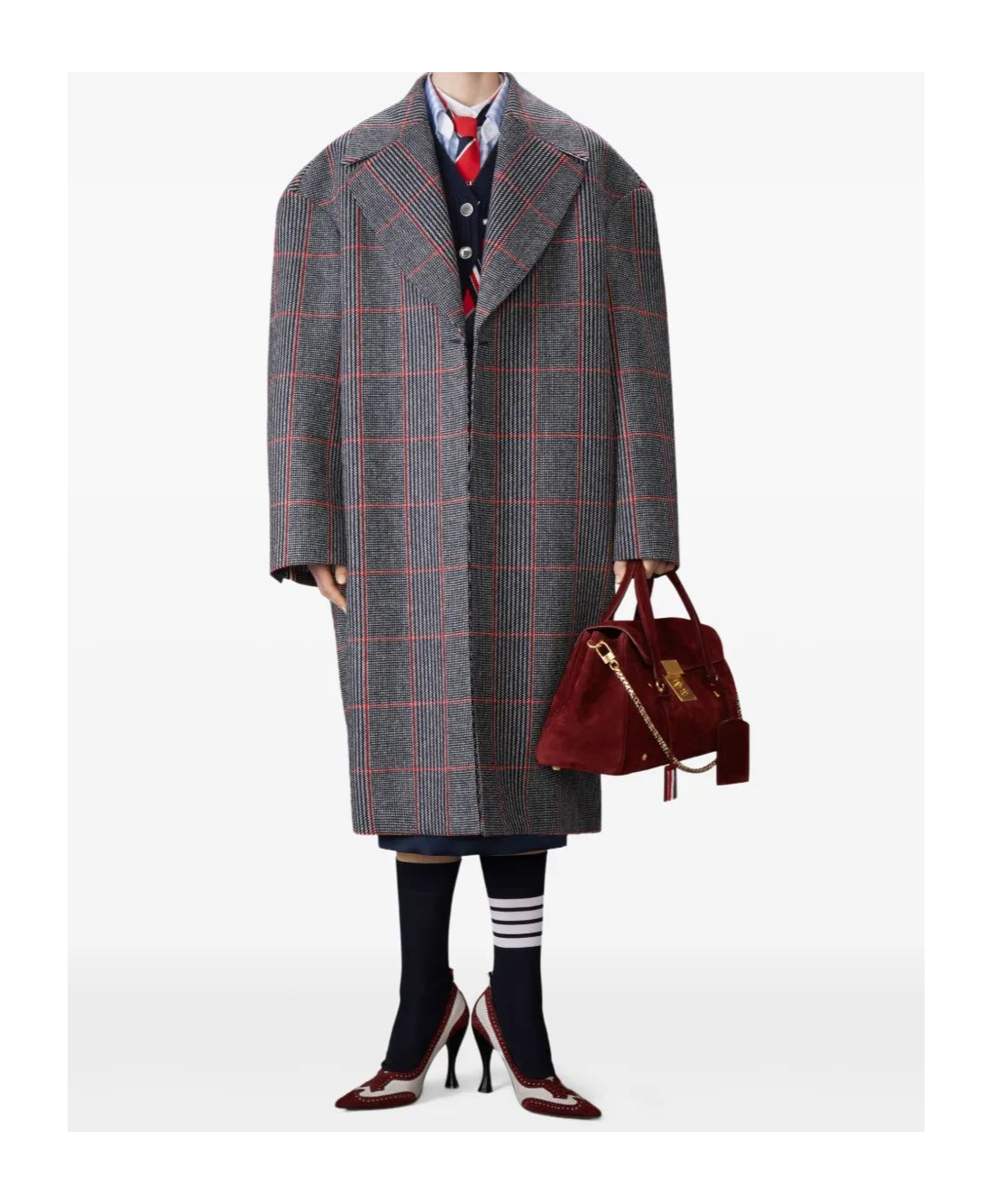 Thom Browne Long-sleeved Cardigan In Red