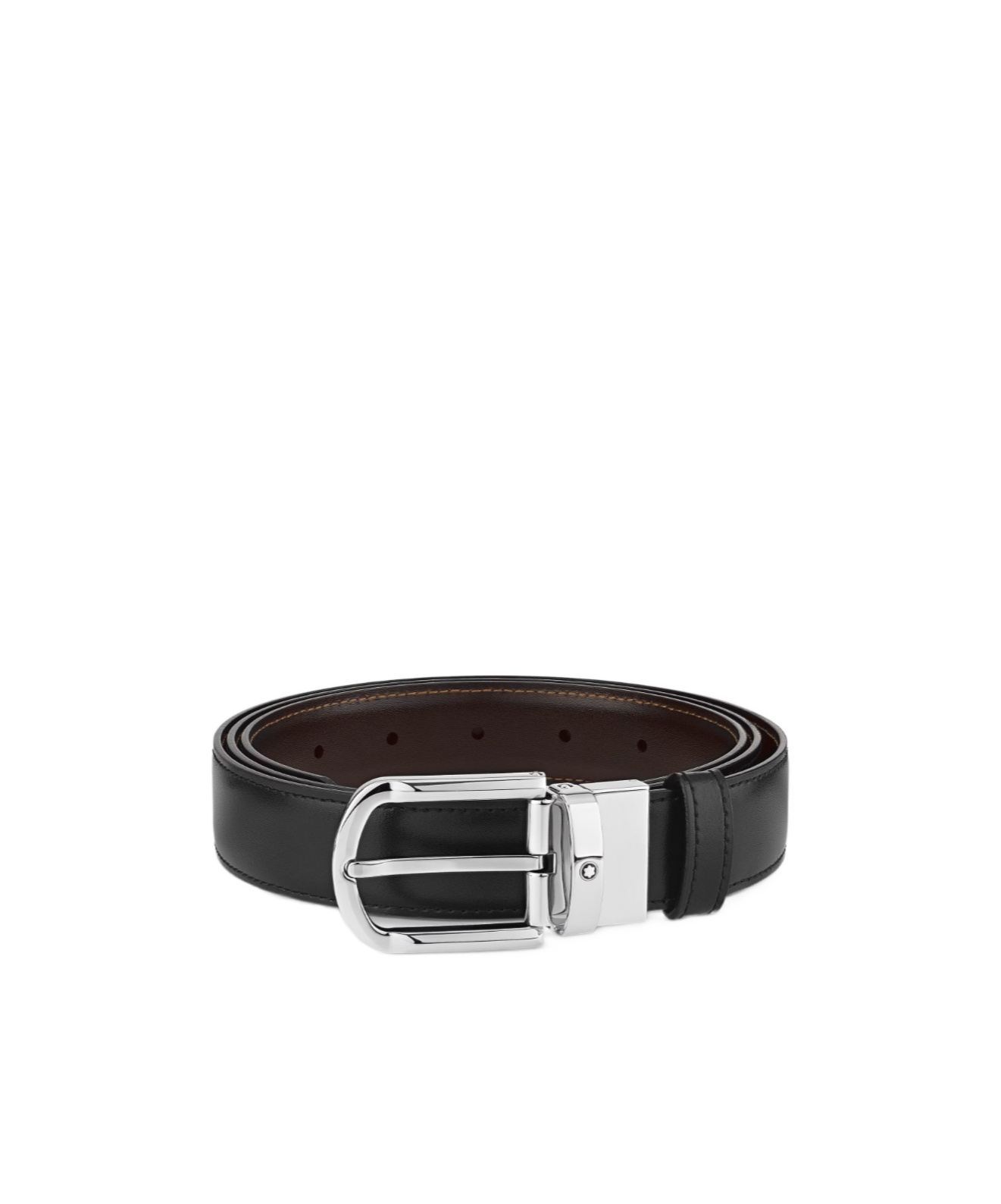 Montblanc Leather Oval-buckle Belt In Black