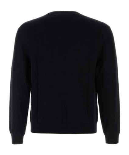 Marine Serre 'lune Logo' Crew Neck Sweater In Black