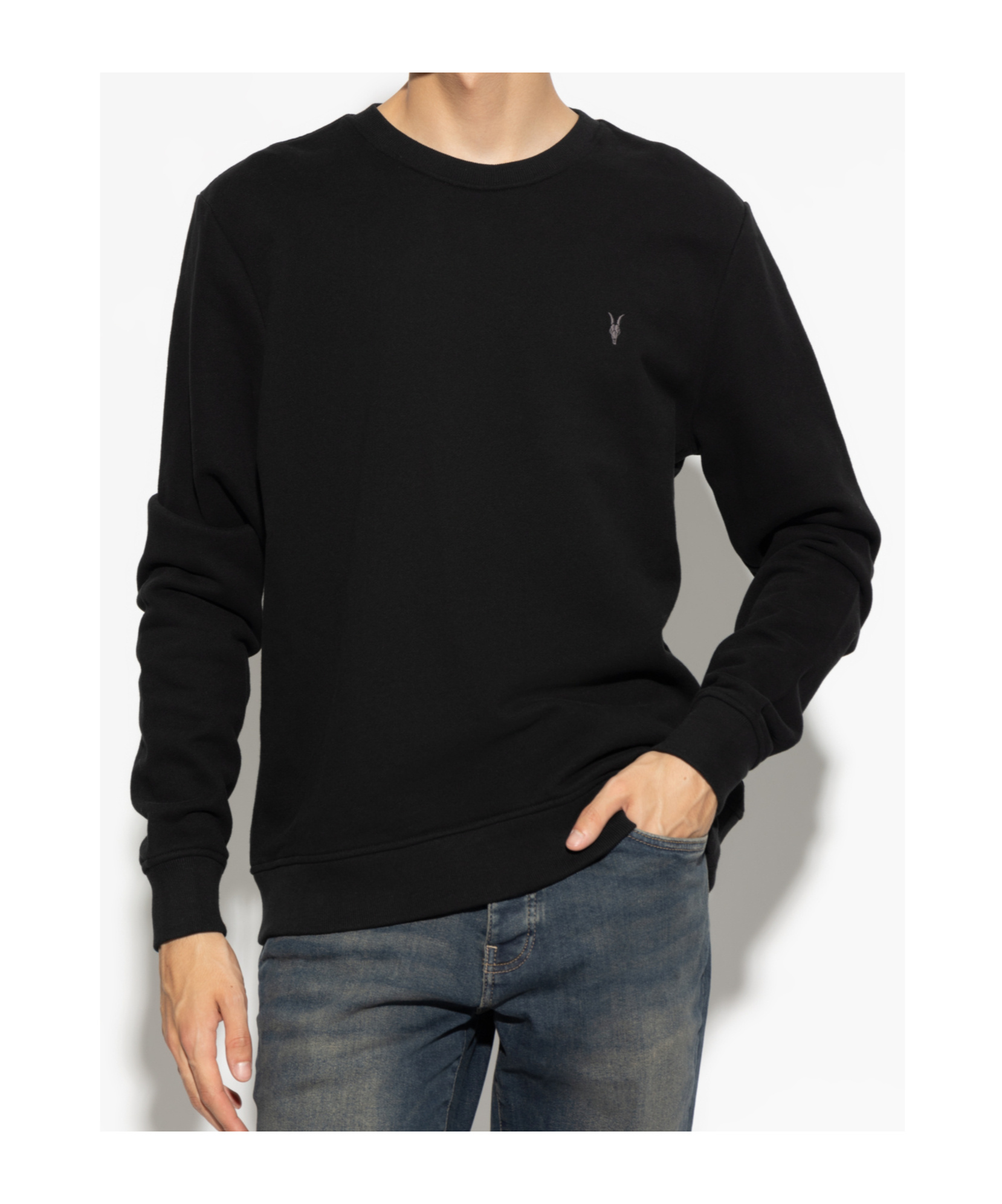 Allsaints Logo-embroidered T-shirt In Black
