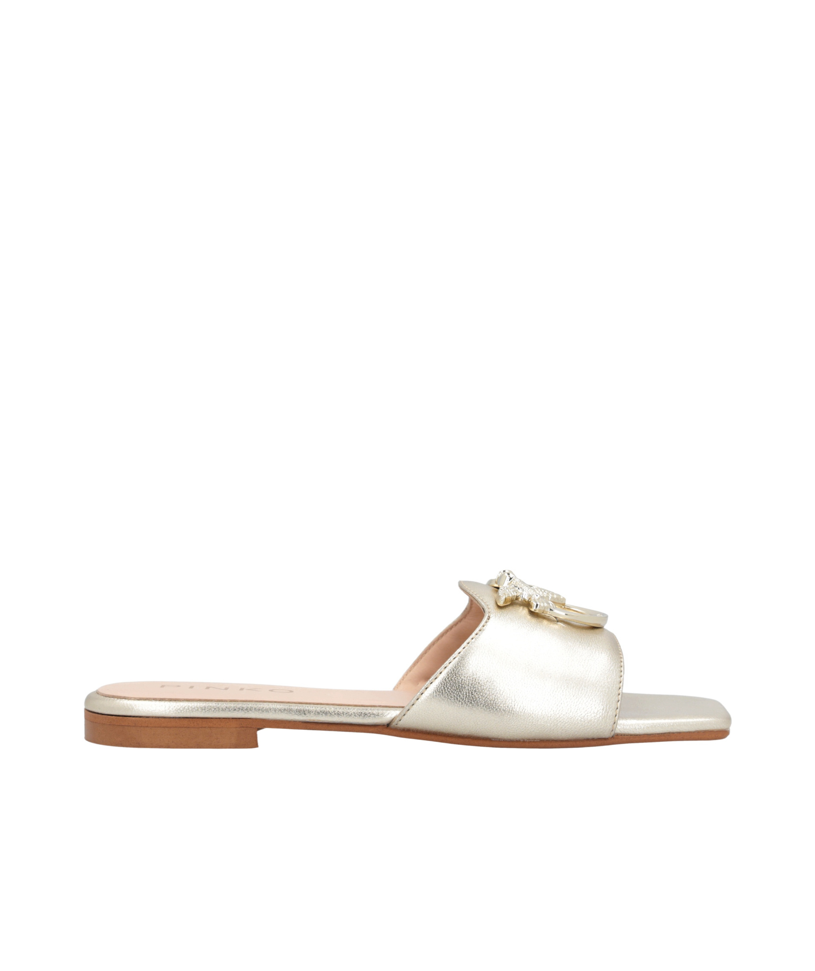 Pinko Love Birds-plaque Slides In Metallic