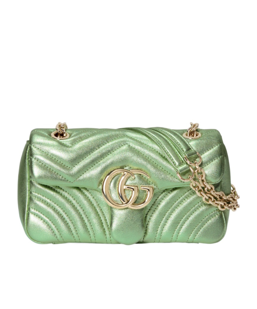 Gucci Gg Marmont Small Shoulder Bag In Green