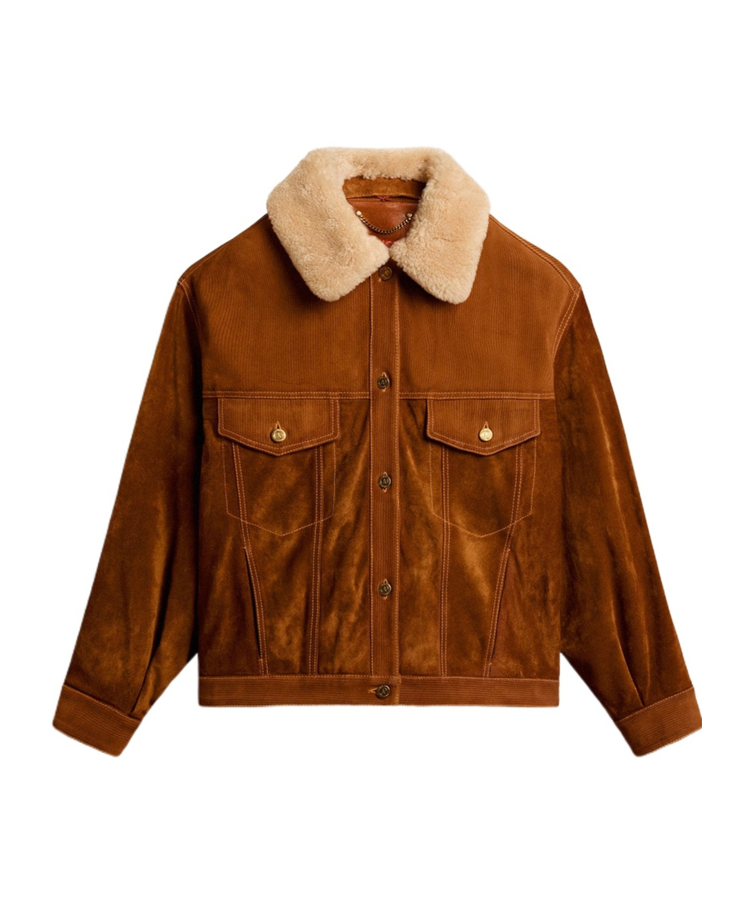 Golden Goose Journey Suede Jacket With Removable Collar In Brown